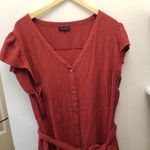 1. State {24W}  Mineral Red Faux Wrap Crepe Gauze Dress Photo 4