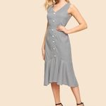 ✨ Ruffle Hem Gingham Button Dress✨ Black Size M Photo 1