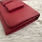Prada ‎ Saffiano Bow Pink Continental Snap Wallet Photo 5