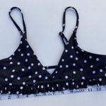 Black and White Polka Dot Bikini Top with ruffle trim size small Photo 0
