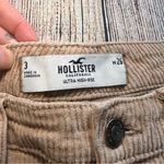 Hollister Corduroy Ultra High Rise Pants Women’s Size 3 26W Pleated Tan Preppy Photo 4