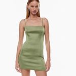 Aritzia  Sunday Best‎ Green Shimmer Satin Mini Dress Sz 4 Photo 8