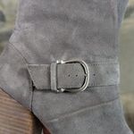 Isola Lavoy Gray Suede Ankle Boots Woman's Size 9.5 Moto Stacked Heeled Buckle Photo 7
