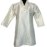 Haley And The Hound Indian Wedding Inspired Ivory Tunic Dress XS Ruffle‎ Satin Photo 0