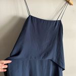 Banana Republic Navy Tiered Slip Dress Size 6 | Minimalist Midi Cocktail Dress Photo 2