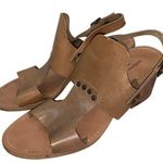 Barbara Barbieri Italian Made Leather Chunky Heels Tan Size 8 Photo 0