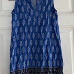 Tank Top Floral High Neck Closure Size Xs Petite Blue White Paisley loft Photo 0