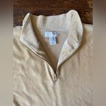 EXPRESS Tricot Beige 1/4 Zip Long Sleeve Velour Pullover Size XL Photo 3