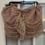 Anthropologie  Maeve Rose Gold Shimmer Ruffled Metallic Tube Top Plus Size 3X Photo 13