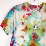 Reebok Womens Large Tee Namaste Cool Tie Dye Top Pink Green Flower Graphic 1211 Photo 8