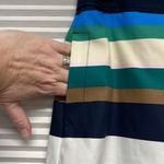Tommy Hilfiger NWT Blue Multi Stripe Front Pleat Mini Skirt Size 6 Photo 3