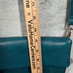 Eloquii  Crossbody Bag Teal Blue Green Snakeskin Embossed Foldover Purse Chic Photo 13