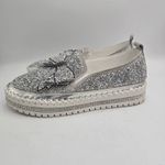 Muguan 245 Womens Glitter Bowtie Loafer Slides Silver Rhinestone Shoes US Size 8 Photo 3