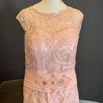 Women’s Pink Tea Length Mother of the Bride Groom Corset Back Dress Size 10 NWOT Photo 1