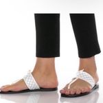 Joie  Batton White Quilted Leather Sandal 38.5 8 8.5 T Strap Thong Photo 11