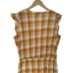 Lilla P Mustard Yellow Plaid Sleeveless Midi Dress size Small Cap Sleeve Photo 6