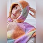 Urban Outfitters Out From Under Rainbow Tie Dye Sherpa Cropped Zip Hoodie XS NWT Photo 3