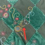 Alfred Dunner VTG‎  Green Velvet Argyle Paisley Embroidered Sweatshirt Women's S Photo 6