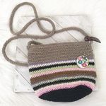 Rosetti  Vintage Woven Knit Crossbody Striped Bag w Charm Photo 0