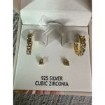 Rachel Ashwell NIB 925 Sterling Silver Vermeil Cubic Zirconia Earrings Set Photo 1