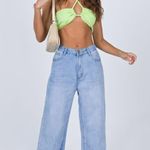 Princess Polly CECE HAMMER WIDE LEG JEANS VINTAGE BLUE DENIM Photo 0