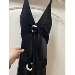 Morrell Maxie Dress Womens Size 12 Black Formal Gown Sleeveless Ring Detail Long Photo 1