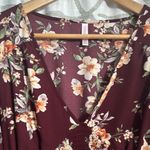Xhilaration  Burgundy Floral Midi Dress Photo 1
