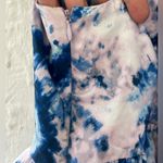 Ro & De  Tie Dye Purple, Blue Racerback Style Peplum Tank, Side Zip; size S Photo 2