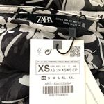 ZARA Floral Print Mini Dress with Ruffles in Black / White Photo 12