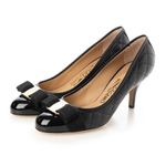 Salvatore Ferragamo Ferragamo Carla Quilted Leather Cap Toe Pumps in Black, NWT, Size 11 B Photo 0