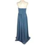 Lulus  Wedding Formal Slate Blue Pleated Strapless Maxi Dress Endless Glamour XL Photo 10