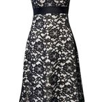 White House | Black Market  size 2 strapless black lace white lined prom dress Photo 12