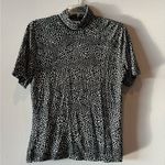 St. John Sport Animal Print mock neck knit top size medium Black Photo 0