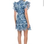 House of Harlow 1960 Melba blue floral ruffle button down dress Sz Medium Photo 7