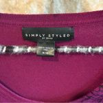 Simply Styled Purple Buttoned 3/4 Sleeve Floral Cardigan Medium Photo 1