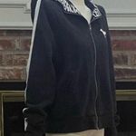 PINK - Victoria's Secret PINK Victoria’s Secret black zipup hoodie w/ dog logo / M / Excellent condition Photo 5