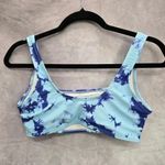 Blue Purple Tie Dye Swimwear Swimsuit Sports Bra Style Bikini Top Small Photo 1