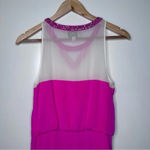 Madison Marcus  NEW Neiman Marcus Hot Pink Silk Rhinestone Mini Blouson Dress XS Photo 6