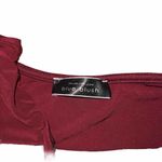 Blush Blue One Shoulder Wrap Crop Top Tank In Burgundy Size Small Photo 2