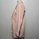 Zac & Rachel Peach Ruffle Button Down Shirt 3/4 Sleeve Size S Feminine Pastel Pink Photo 2