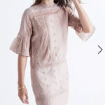 Ulla Johnson  Elena Silk Eyelet Lace Pale Pink‎ Feminine Coquette Dress 8 Photo 0