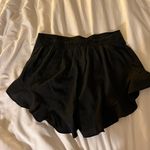 Boohoo Petite Black Ruffle Hem Flowy Shorts  Photo 4