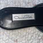 Oscar de la Renta Calista Beaded Floral Mesh Mule Slide Sandal Black 37.5 Photo 4