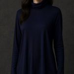 T Tahari  Blue Asymmetrical Tunic Top Women’s S Witchy Goth Boho Lagenlook Photo 0