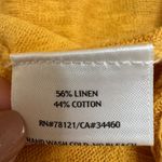 Eileen Fisher  Marigold Yellow Linen Blend Open Front Cardigan Sweater sz Medium Photo 5