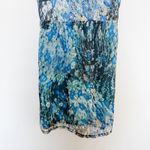 Y2K Gioia Womens Dress Top Size M Ruffle Beaded Floral Chiffon Fairy Cottage Blue Size M Photo 3