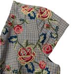 Brooks Brothers  Floral Embroidered Houndstooth Pleated Dress Photo 2