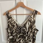 Talbots Empire Waist Ruffle Hem Animal Print Sleeveless Midi Dress Size 8 Photo 2