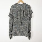 Rosetta Getty Paisley Asymmetrical Dress Tie Sleeves Scarf Top Gray Size 2 Photo 5