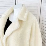 Pretty Little Thing  Faux Sherpa Double Breasted Teddy Coat Cream 10 Borg Lapel Photo 7